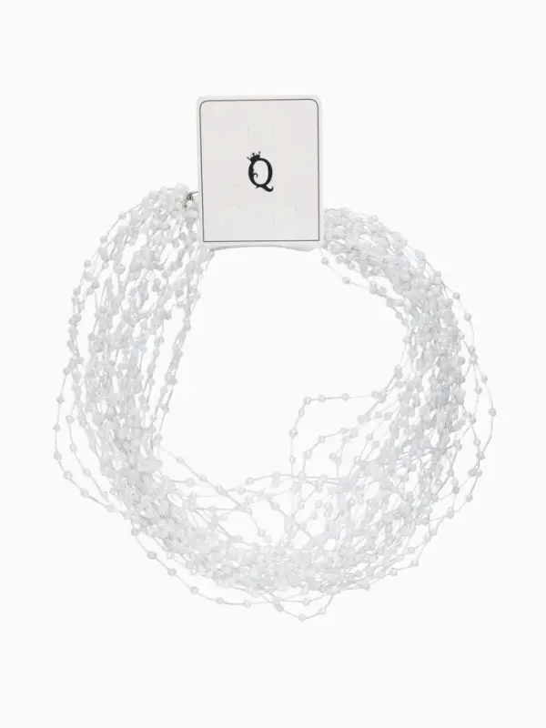 Чокер на леске многослойный &laquo;Жемчужная Богема&raquo;, бусина №3, L=43 см, белый