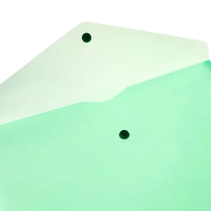 Набор папок-конвертов на кнопке 5 штук, А4, 120 мкм, Calligrata, прозрачные, зеленые