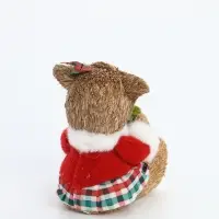 Фигурка интерьерная &laquo;Медведь в новогодней шубке&raquo;, солома, 12&times;12&times;15 см