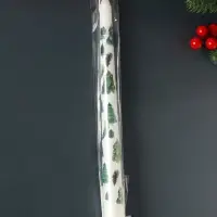 Свеча античная новогодняя 255х22 мм с декором, ёлочки