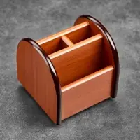 Органайзер 4 секции, на вращающейся подставке, под бук, 12&times;12&times;12 см