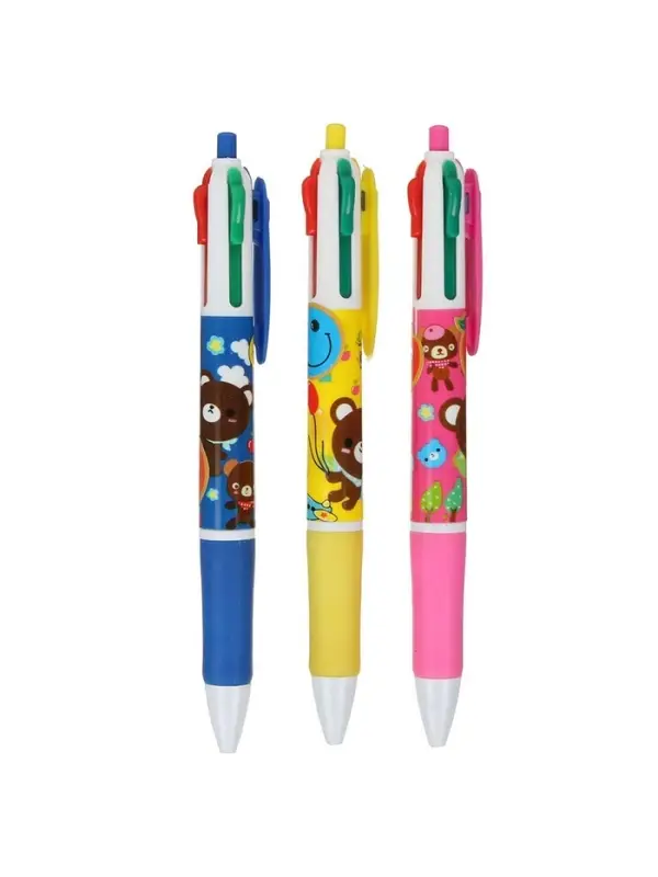Ручка шариковая Calligrata, автоматическая, 4-цветная, корпус с рисунком, МИКС