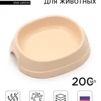 Миска №1 &laquo;Нулевка&raquo;, 200 мл, 13.5&times;12.5&times;3 см, пластик, бежевая