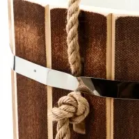 Ведро из липы, 15л,  пластиковая вставка, ручка-веревка "Добрыня"