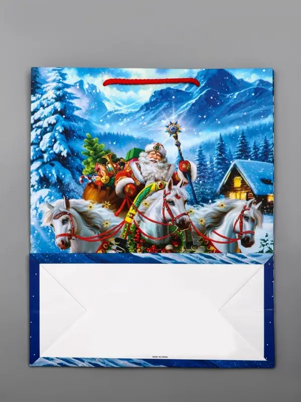 Пакет подарочный новогодний ламинированный, «На встречу Новому Году» , 26×12×32 см