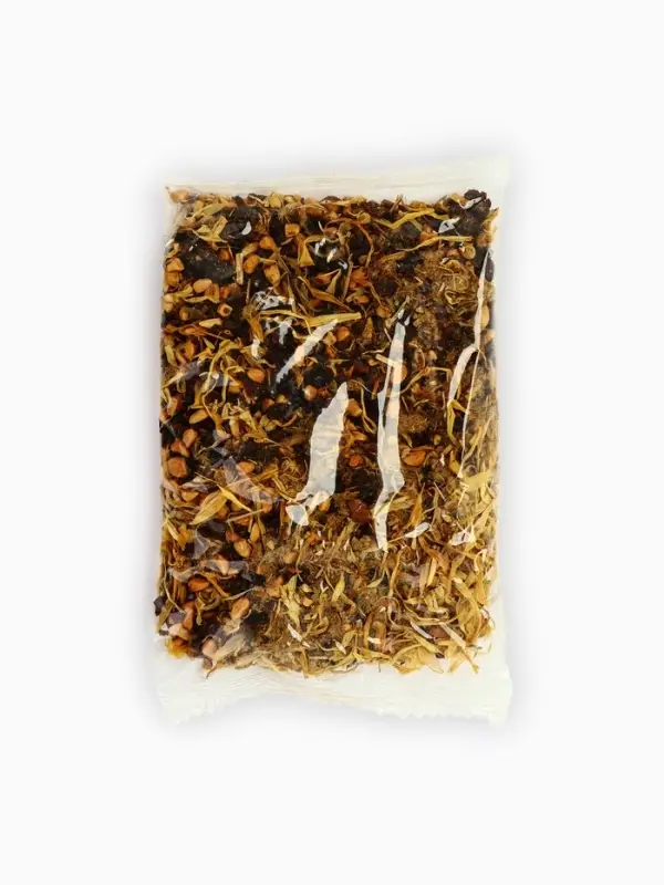 Ягодно-травяной чай &laquo;Медовый&raquo;: цветы липы, шиповник, лист малины, цветочная пыльца, прополис, цветы календулы, 50 г