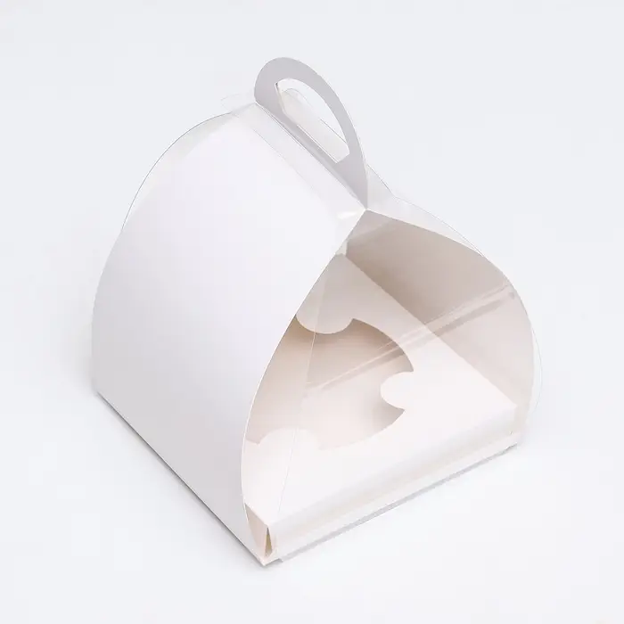 Коробка для десерта, упаковка кондитерская, белая, 15&times;15&times;18 см