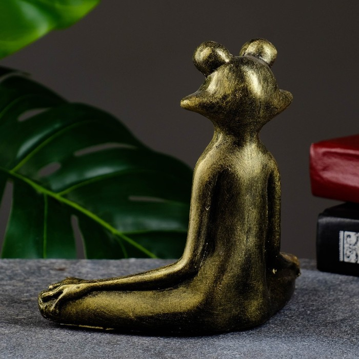 Фигура Фигура "Лягушка йог в позе лотоса" 16х16х6см, золото