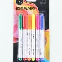 Маркеры перманентные по ткани &laquo;Многоцветье&raquo;, 6 шт.