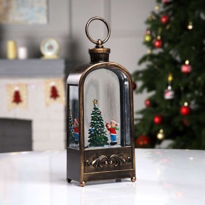 Светодиодная фигура «Фонарь с ёлкой» 10.2 × 23 × 5.8 см, пластик, батарейки ААх3 (не в комплекте), USB, свечение тёплое белое Светодиодная фигура «Фонарь с ёлкой» 10.2 × 23 × 5.8 см, пластик, батарейки ААх3 (не в комплекте), USB, свечение тёплое белое