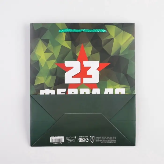 Пакет подарочный ламинированный, упаковка, &laquo;С 23 февраля&raquo;, ML 23&times;27&times;11.5 см
