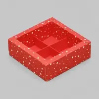 Коробка под 4 конфеты новогодняя &laquo;Снегири&raquo;, 10.5&times;10.5&times;3.5 см