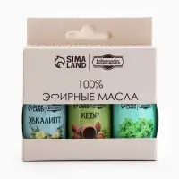 Набор эфирных масел эвкалипт, мята, кедр, &laquo;Добропаровъ&raquo;, 3 шт. по 17 мл