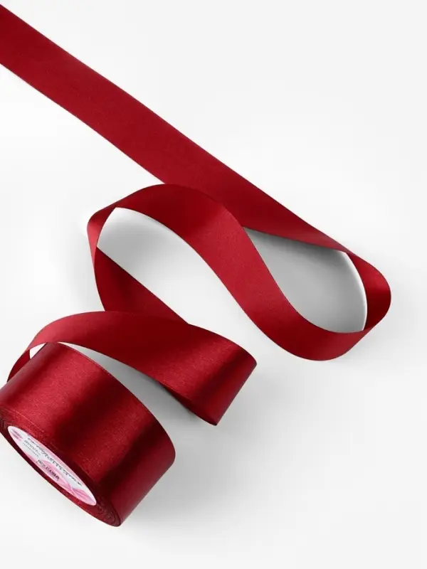 Лента атласная, 40 мм, 23&plusmn;1 м, бордовая №48