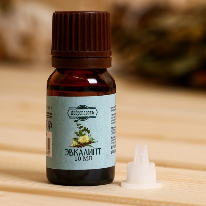 Эфирное масло Эфирное масло "Эвкалипт", флакон-капельница, аннотация, 10 мл, "Добропаровъ"
