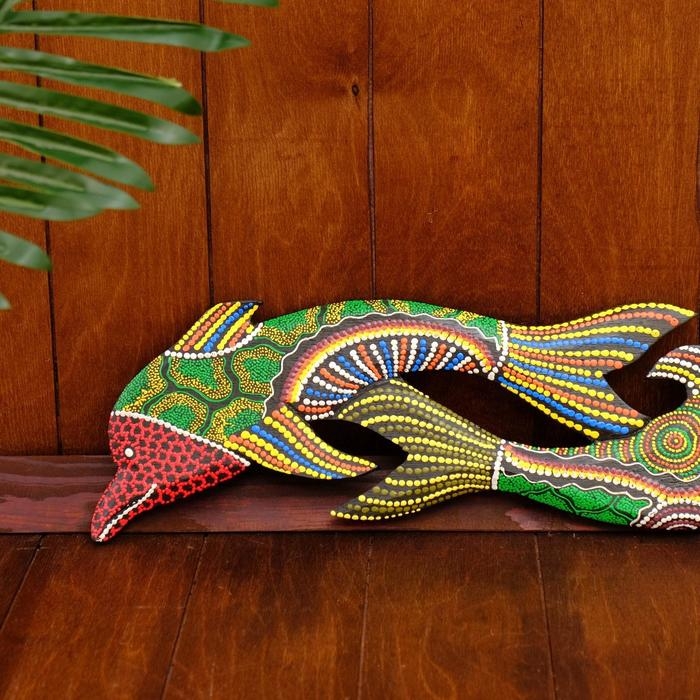 Панно  Панно "Дельфины" дерево 100х15х1,5 см МИКС