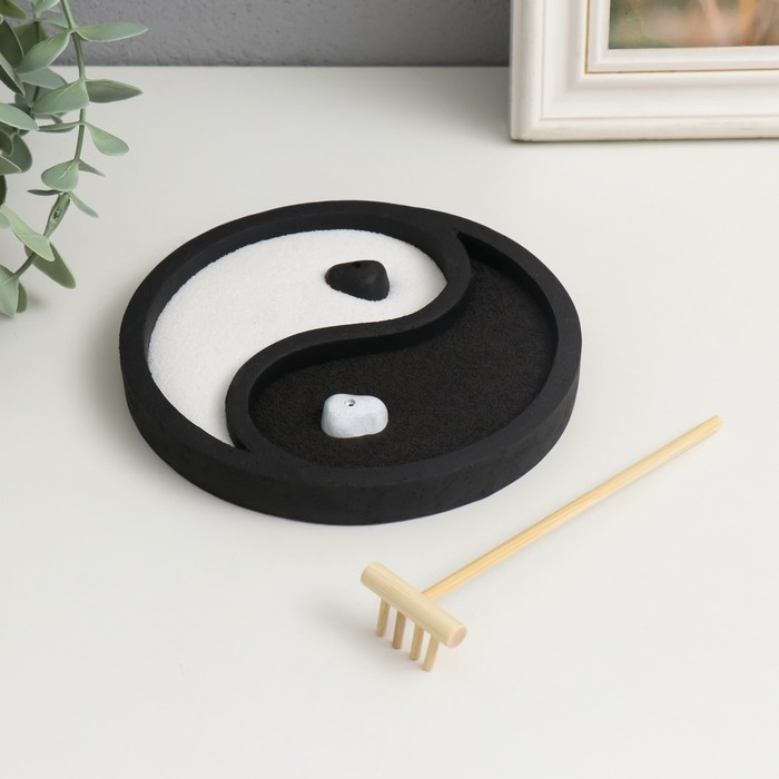 Сад камней Дзен  Сад камней Дзен "Инь и Янь"  14,8х14,8х1,7см