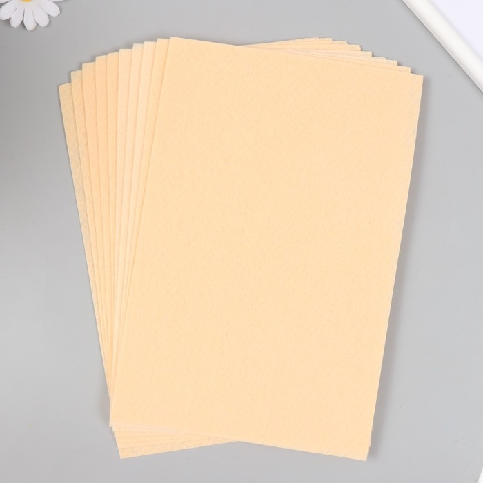 Фетр жесткий 1 мм Фетр жесткий 1 мм "Песочный" набор 10 листов формат А4