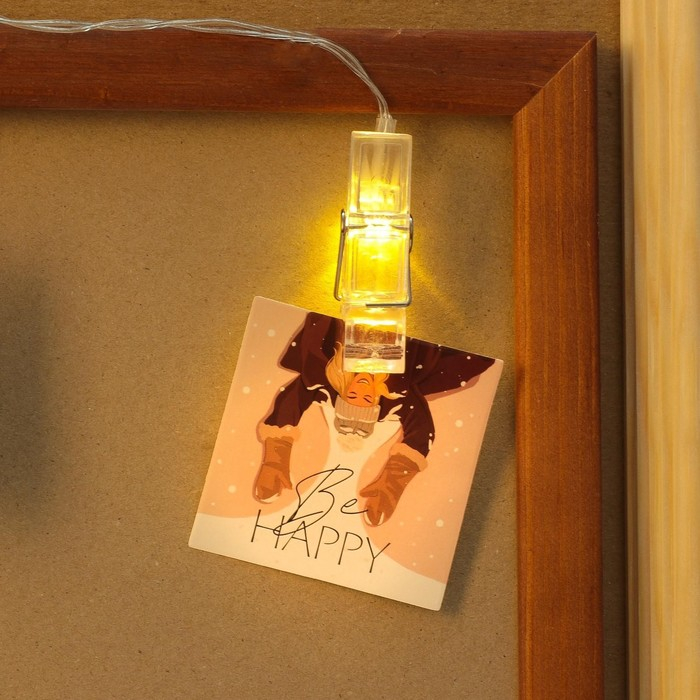 Гирлянда с прищепками новогодняя &laquo;Новый год: Чудес в новом году&raquo;, 1.5 м