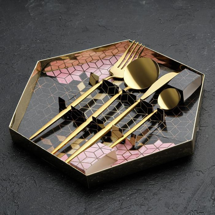 Столовые приборы из нержавеющей стали &laquo;С любовью&raquo;, 4 предмета