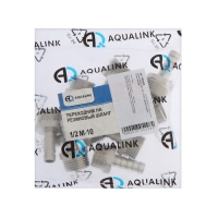 Штуцер AQUALINK, 1/2" х 10 мм, наружная резьба, никелированная латунь