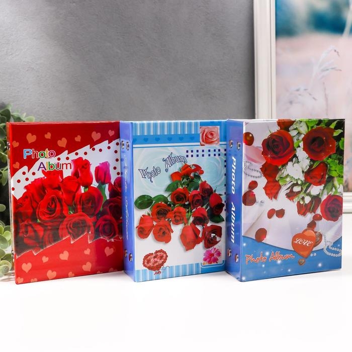 Фотоальбом на 100 фото 10х15 см Фотоальбом на 100 фото 10х15 см "Цветы" МИКС 16,5х12,5х5 см