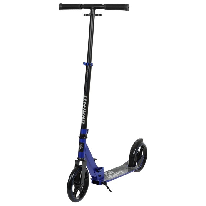 Самокат городской GRAFFITI, складной, колёса PU 200, 86A, ABEC 9, подножка, цвет синий Самокат городской GRAFFITI, складной, колёса PU 200, 86A, ABEC 9, подножка, цвет синий