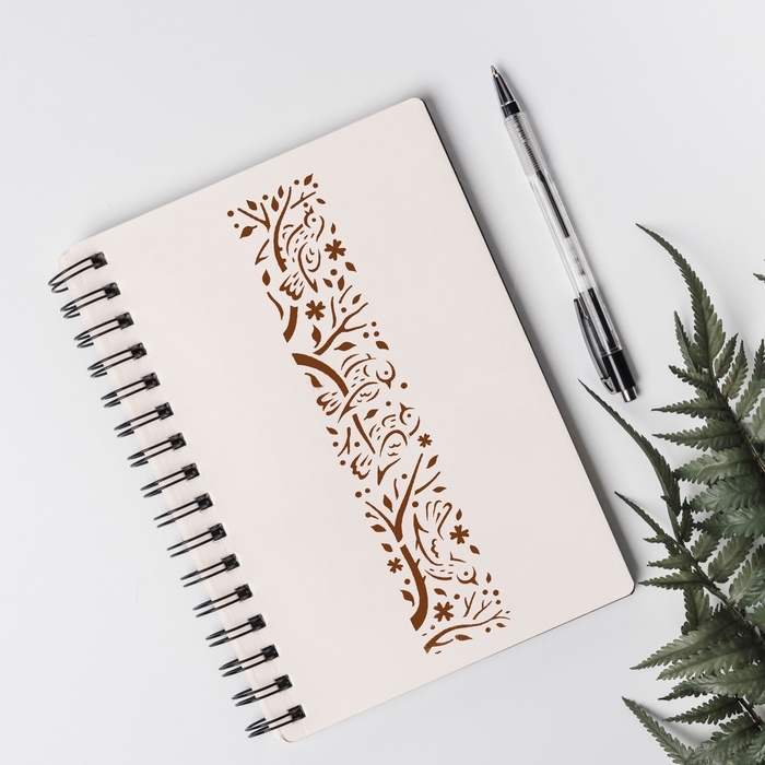 Трафарет бордюрный пластик "Птицы на ветвях" 60х12 см