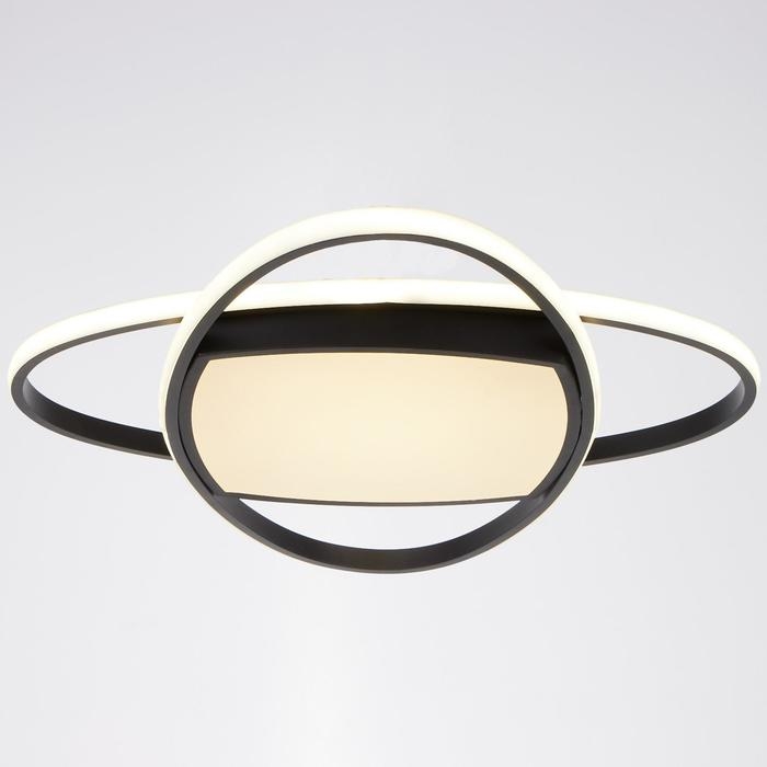 Люстра с ПДУ 1221/1BK LED 90Вт 3000-6000К черный 50х50х9 см BayerLux