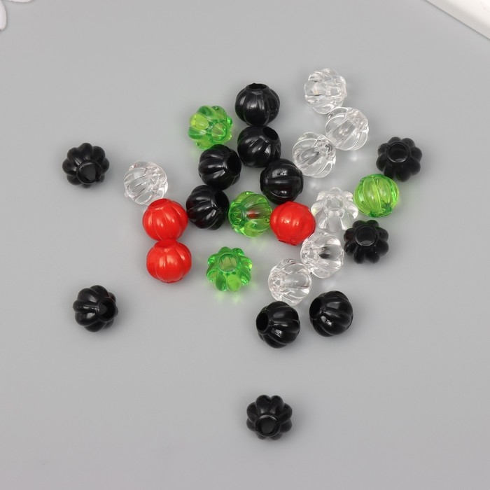 Бусины для творчества пластик Бусины для творчества пластик "Шар с дольками" лето МИКС набор 20 гр 1,1х1,1х1,1 см