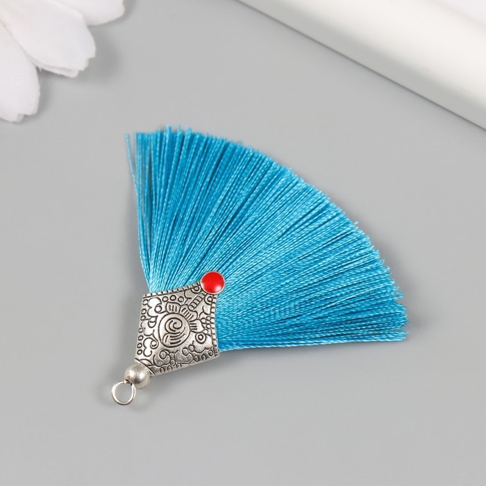 Декор для творчества текстиль Декор для творчества текстиль "Кисть Восток" синий набор 2 шт 1,6х4,5 см