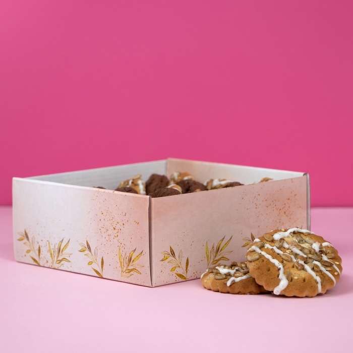 Коробка самосборная, крышка-дно, с окном, Коробка самосборная, крышка-дно, с окном,"Безмятежность" 14,5 х 14,5 х 6 см