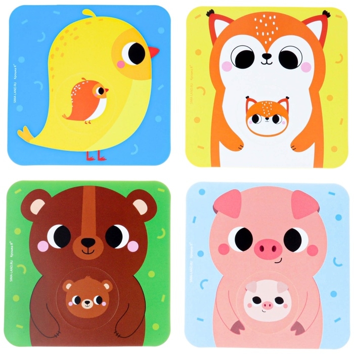 Мягкий пазл для малышей &laquo;Кто чей малыш?&raquo;, 8 пазлов, Крошка Я