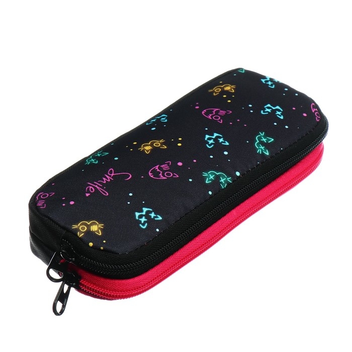 Пенал мягкий, 2 отделения, объёмный, 90 х 220 х 40 мм, Stavia Пенал мягкий, 2 отделения, объёмный, 90 х 220 х 40 мм, Stavia "Неон" чёрный 86213