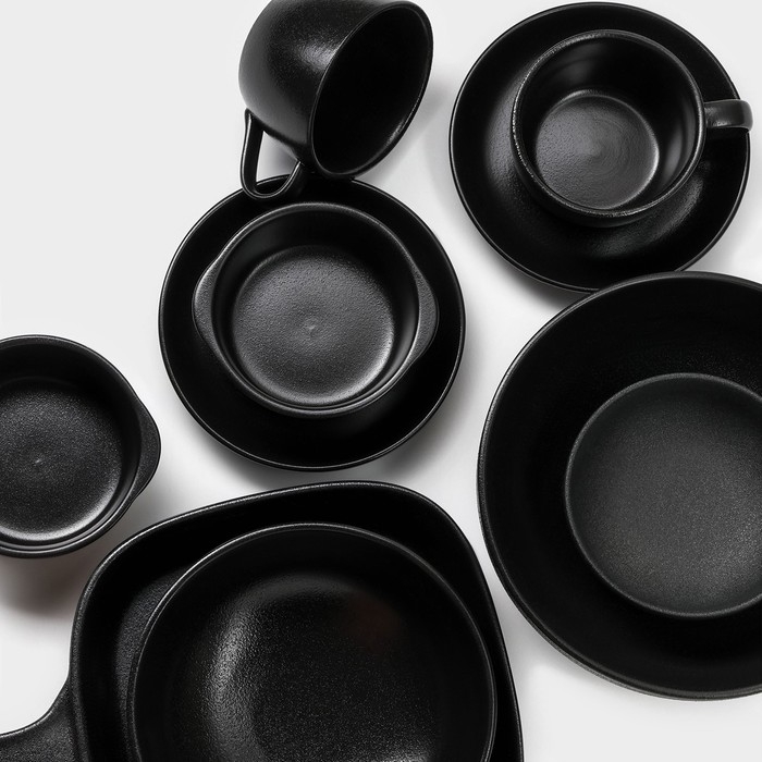 Набор салатников керамических Magistro Carbon, 3 предмета: d=11/16/19,5 см, 250/650/1,2 л Набор салатников керамических Magistro Carbon, 3 предмета: d=11/16/19,5 см, 250/650/1,2 л