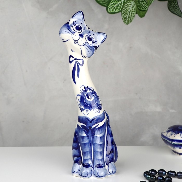 Сувенир «Кошка Кегля», 21,5 см, гжель Сувенир «Кошка Кегля», 21,5 см, гжель