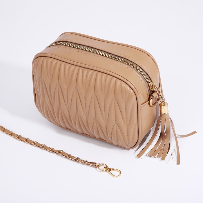 Сумка кросс-боди на молнии, цвет бежевый Сумка кросс-боди на молнии, цвет бежевый