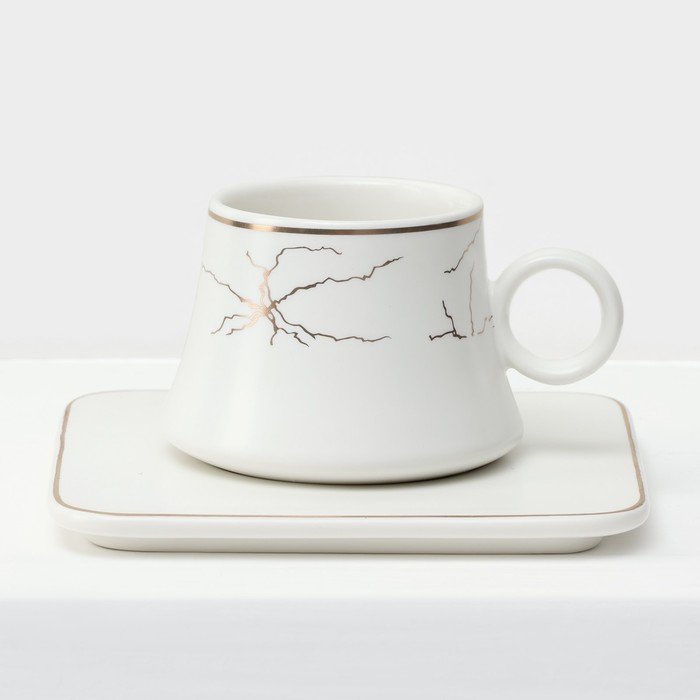 Набор керамический кофейный «Мейси», 12 предметов: 6 чашек 100 мл, 6 блюдец d=11 см, цвет белый Набор керамический кофейный «Мейси», 12 предметов: 6 чашек 100 мл, 6 блюдец d=11 см, цвет белый