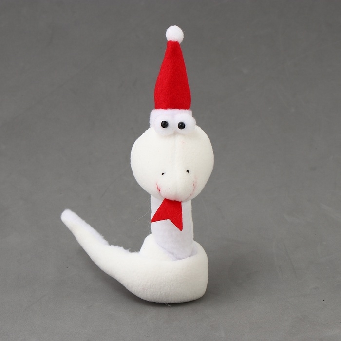 Мягкая игрушка  Мягкая игрушка "Змея" на подвесе, 14 см, цвет белый