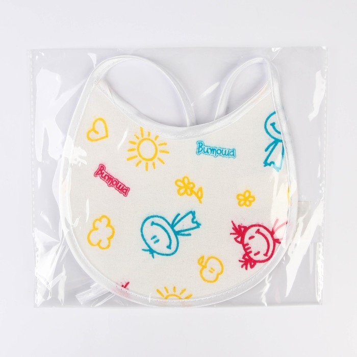 Нагрудник детский 18х18 см., микрофибра с ПВХ  покрытием «Витоша», белый Нагрудник детский 18х18 см., микрофибра с ПВХ  покрытием «Витоша», белый