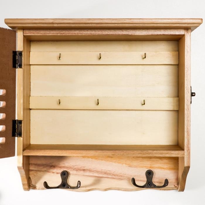 Ключница дерево 6 крючков Ключница дерево 6 крючков "Корзина с цветами - Sweet home" 24х8,7х26 см