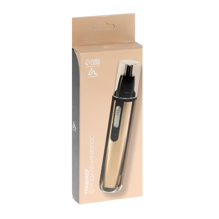 Триммер для волос Luazon LTRI-02, для носа/ушей, АКБ, золотистый Триммер для волос Luazon LTRI-02, для носа/ушей, АКБ, золотистый