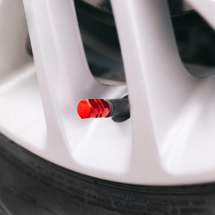 Колпачок на вентиль TORSO, красный, набор 4 шт Колпачок на вентиль TORSO, красный, набор 4 шт