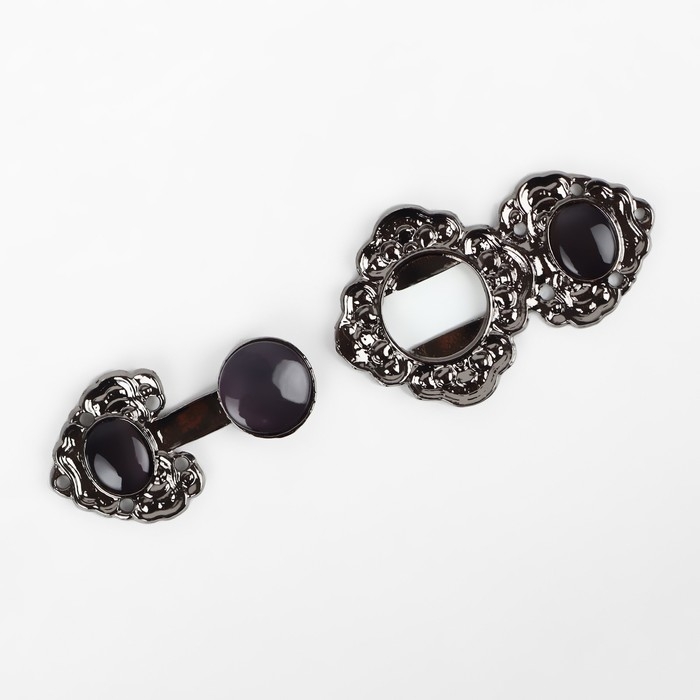 Декоративная застёжка, 6,3 × 2,8 см, цвет чёрный Декоративная застёжка, 6,3 × 2,8 см, цвет чёрный