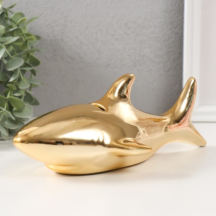 Копилка керамика Копилка керамика "Золотая акула" 24,5х12,5х11 см