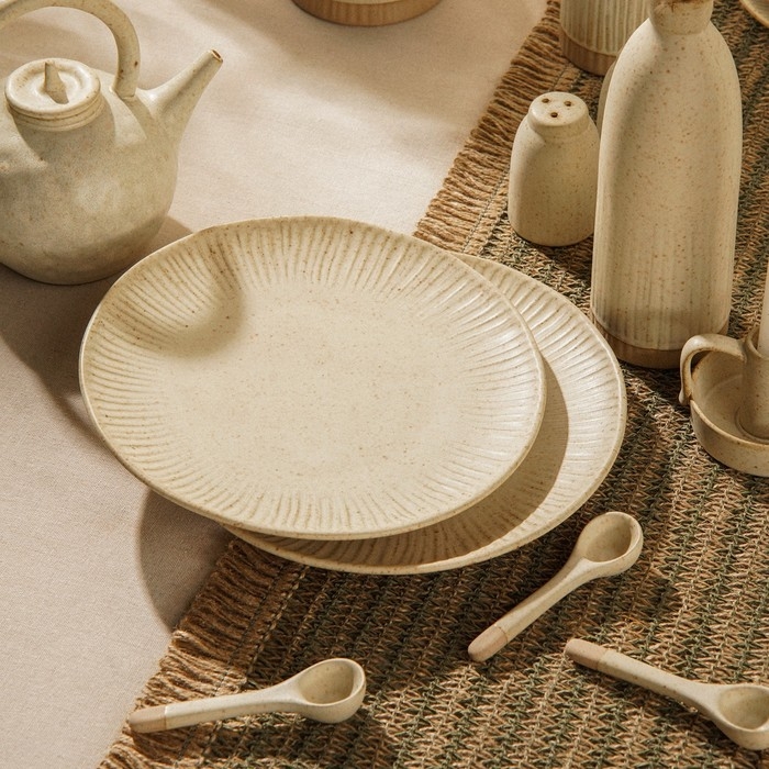 Набор тарелок керамических SL Home «Виенто», d=23 см, цвет бежевый Набор тарелок керамических SL Home «Виенто», d=23 см, цвет бежевый
