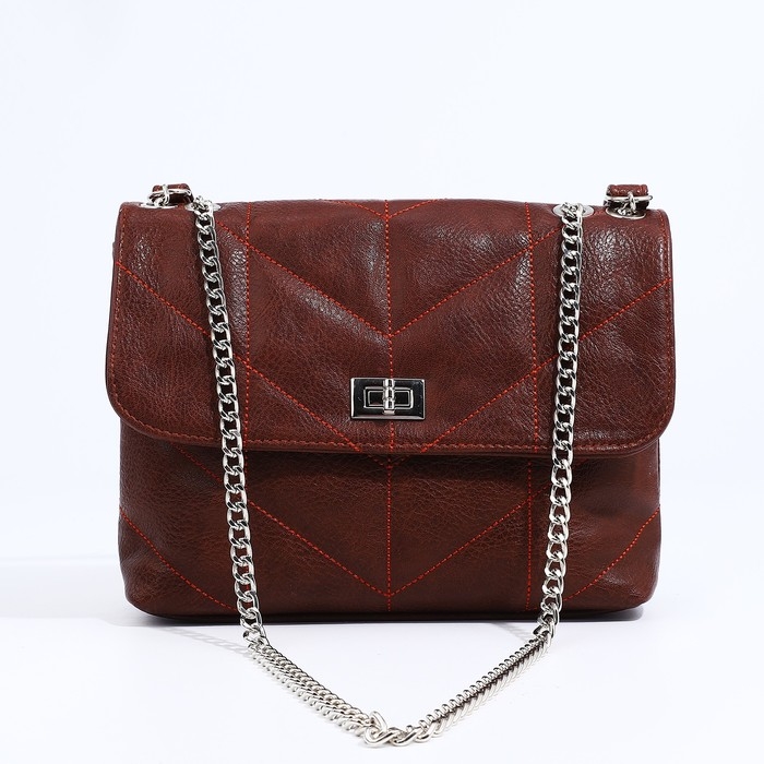 Сумка-мессенджер Сумка-мессенджер "Золотой дождь" на застёжке, цвет коричневый