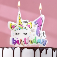 Свеча в торт "My Birthday", цифра "1", 8 см