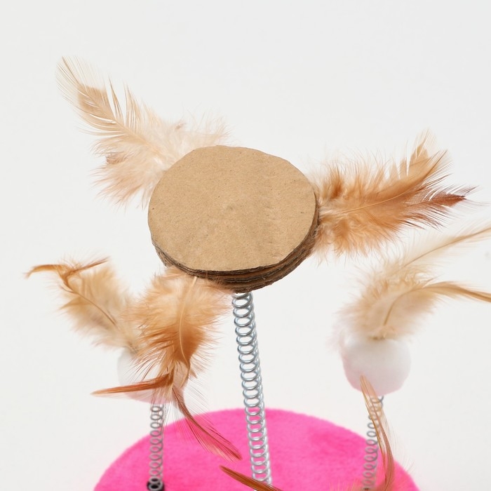 Дразнилка на основании  Дразнилка на основании "Праздничная", 15 см, коричневая/белая/розовая