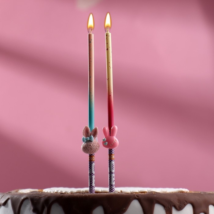 Свеча в торт Свеча в торт "Заячьи ушки", 14,5 см, МИКС